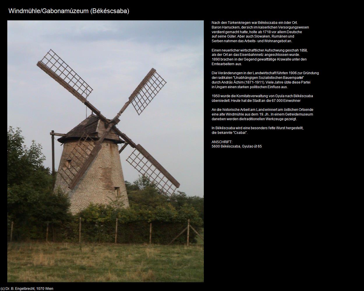 Windmühle (Békéscsaba) in Kulturatlas-UNGARN