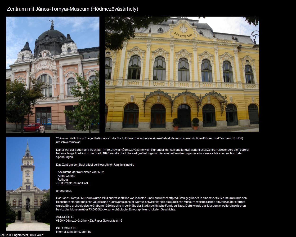 Zentrum mit János-Tornyai-Museum (Hódmezövásárhely) in Kulturatlas-UNGARN