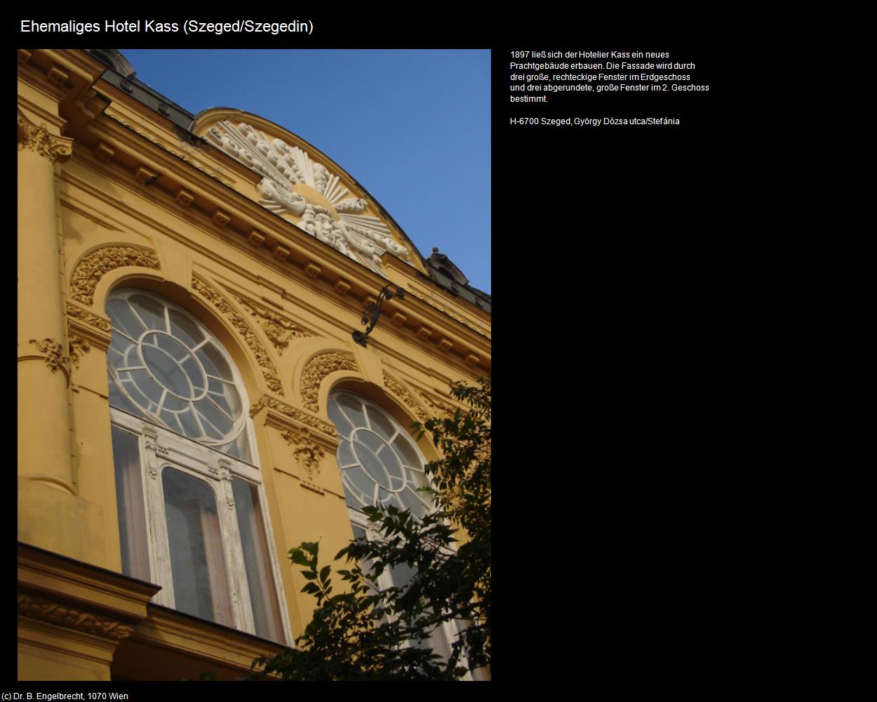 Ehem. Hotel Kass (Szeged/Szegedin) in Kulturatlas-UNGARN