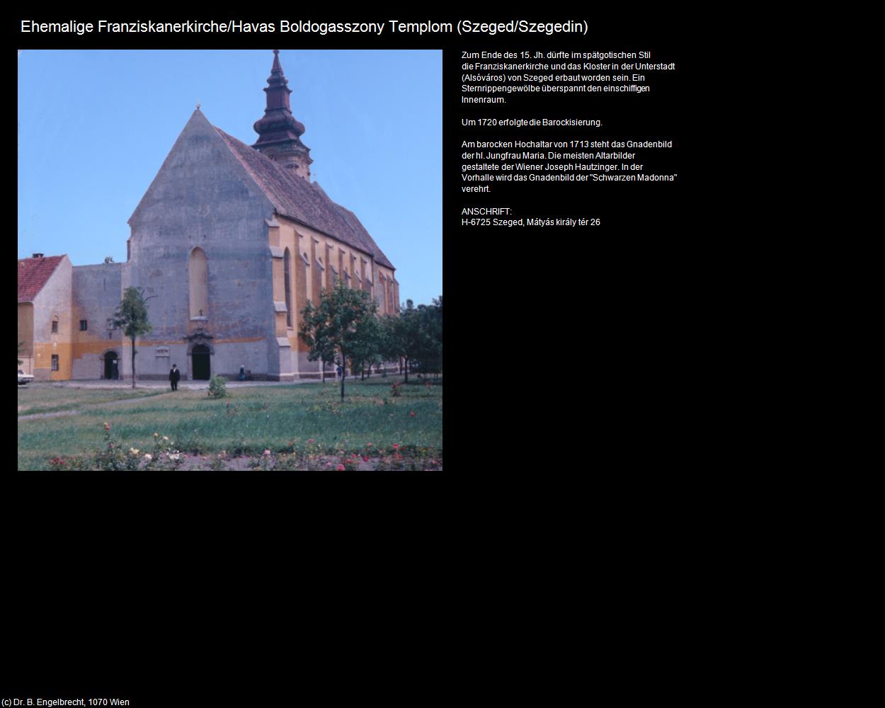 Ehem. Franziskanerkirche (Szeged/Szegedin) in Kulturatlas-UNGARN