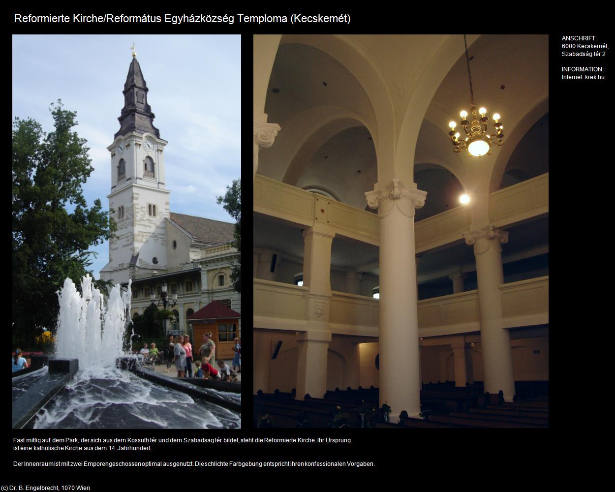 Reformierte Kirche (Kecskemét) in Kulturatlas-UNGARN