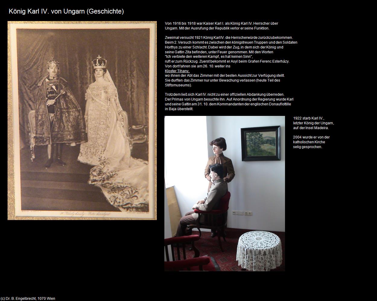 König Karl IV. von Ungarn (Tihany) in Kulturatlas-UNGARN(c)B.Engelbrecht