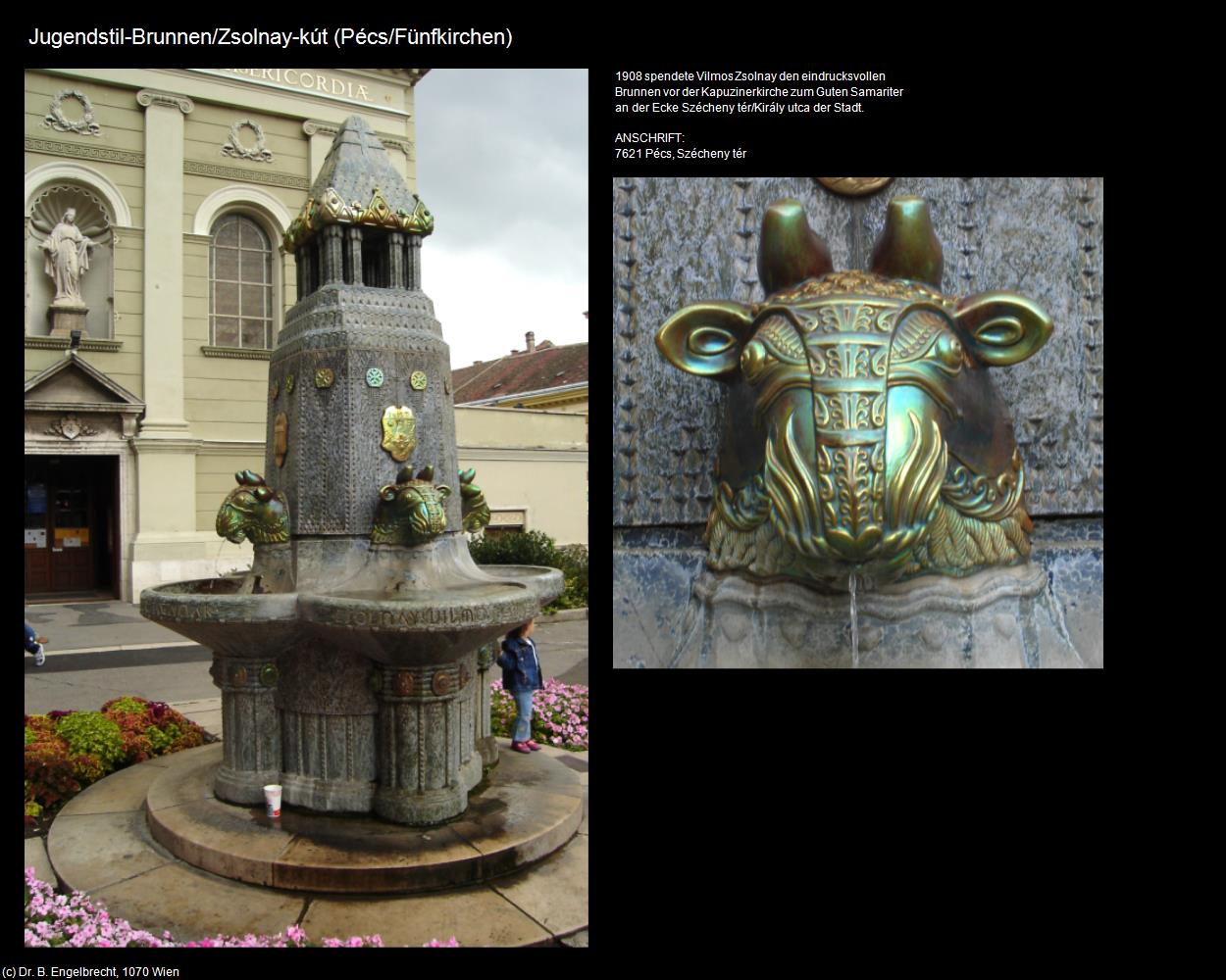 Jugendstil-Brunnen (Pécs/Fünfkirchen) in Kulturatlas-UNGARN