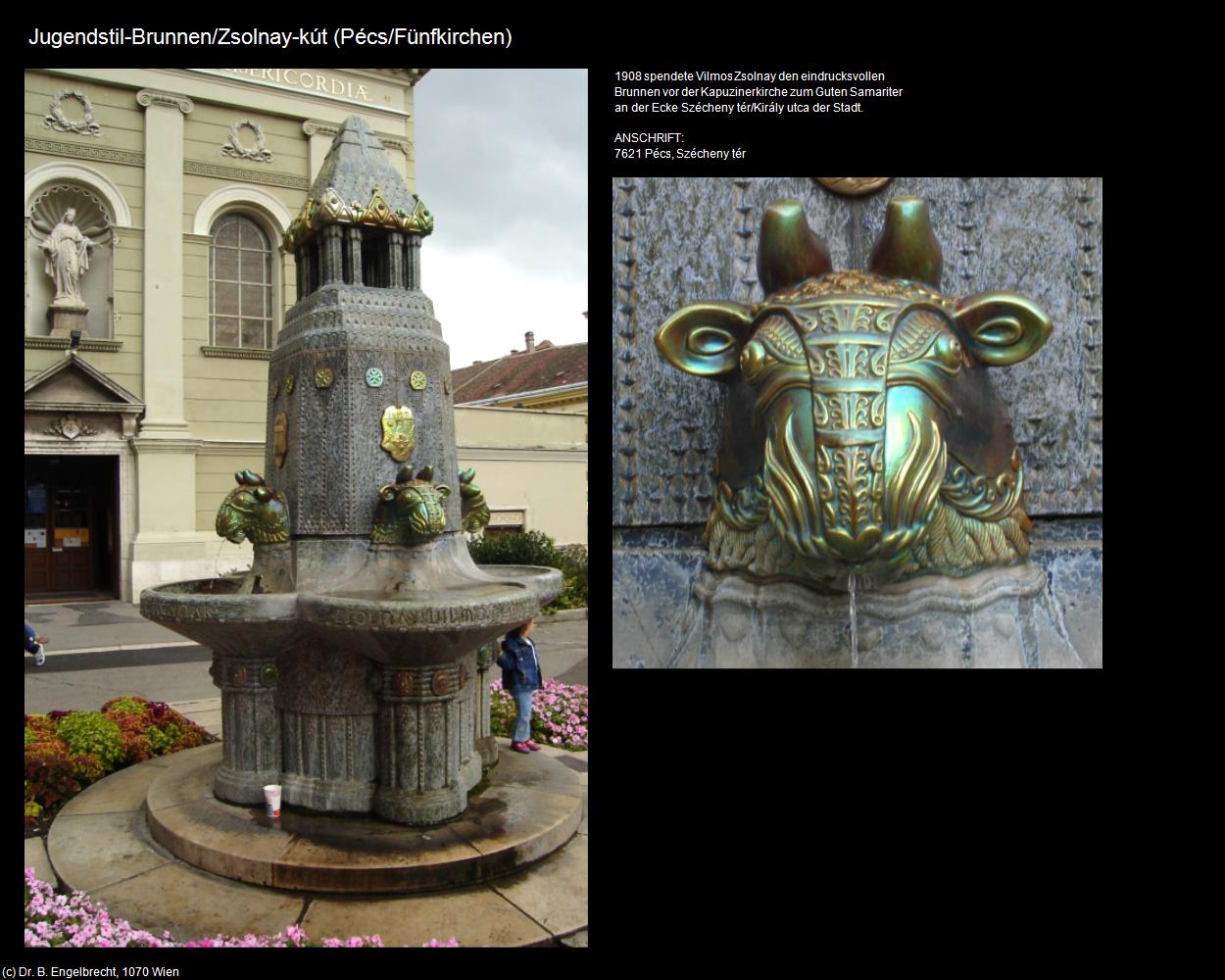 Jugendstil-Brunnen (Pécs|Fünfkirchen) in UNGARN 