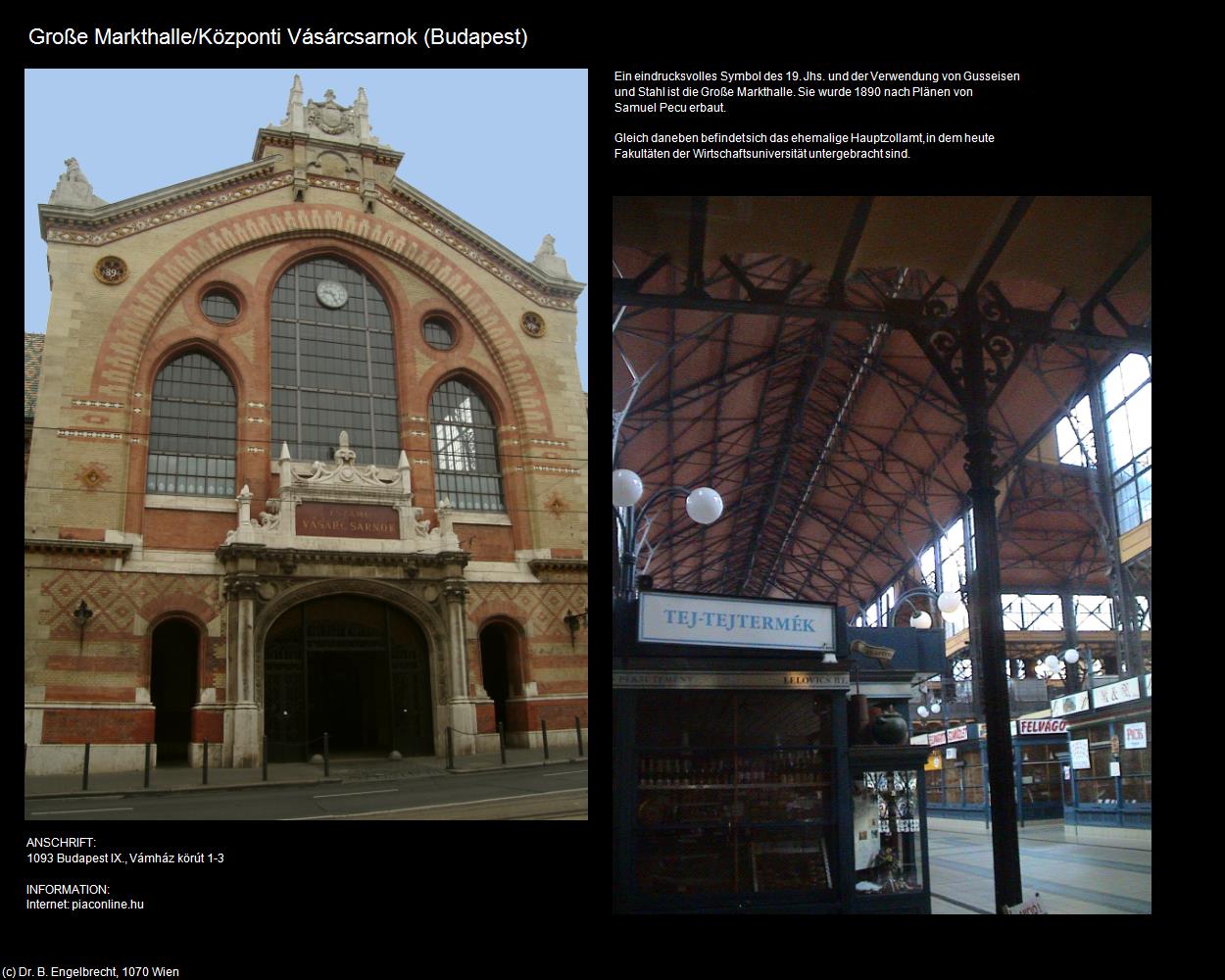 Große Markthalle/Központi Vásárcsarnok (Budapest) in Kulturatlas-UNGARN
