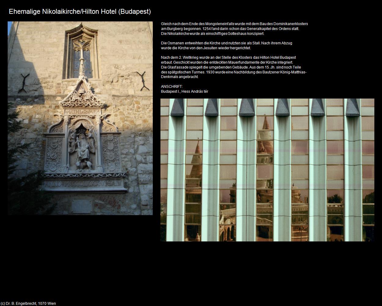 Ehem. Nikolaikirche/Hilton Hotel (Budapest) in Kulturatlas-UNGARN