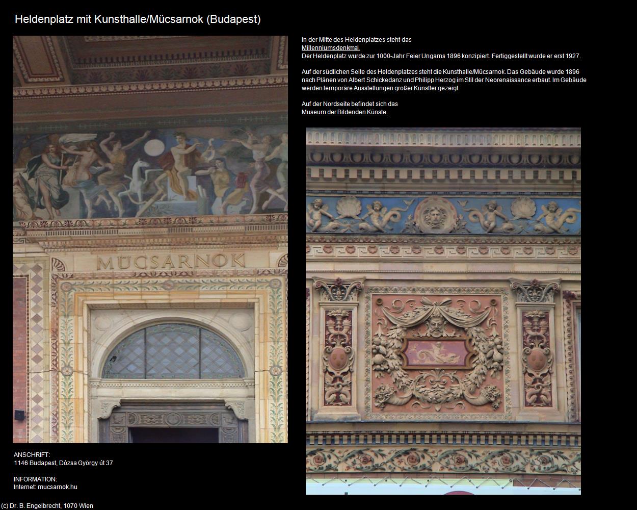 Heldenplatz mit Kunsthalle/Mücsarnok (Budapest) in Kulturatlas-UNGARN(c)B.Engelbrecht