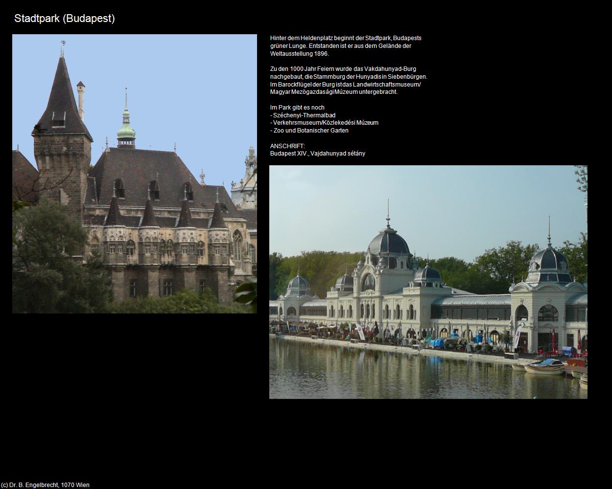 Stadtpark (Budapest) in Kulturatlas-UNGARN