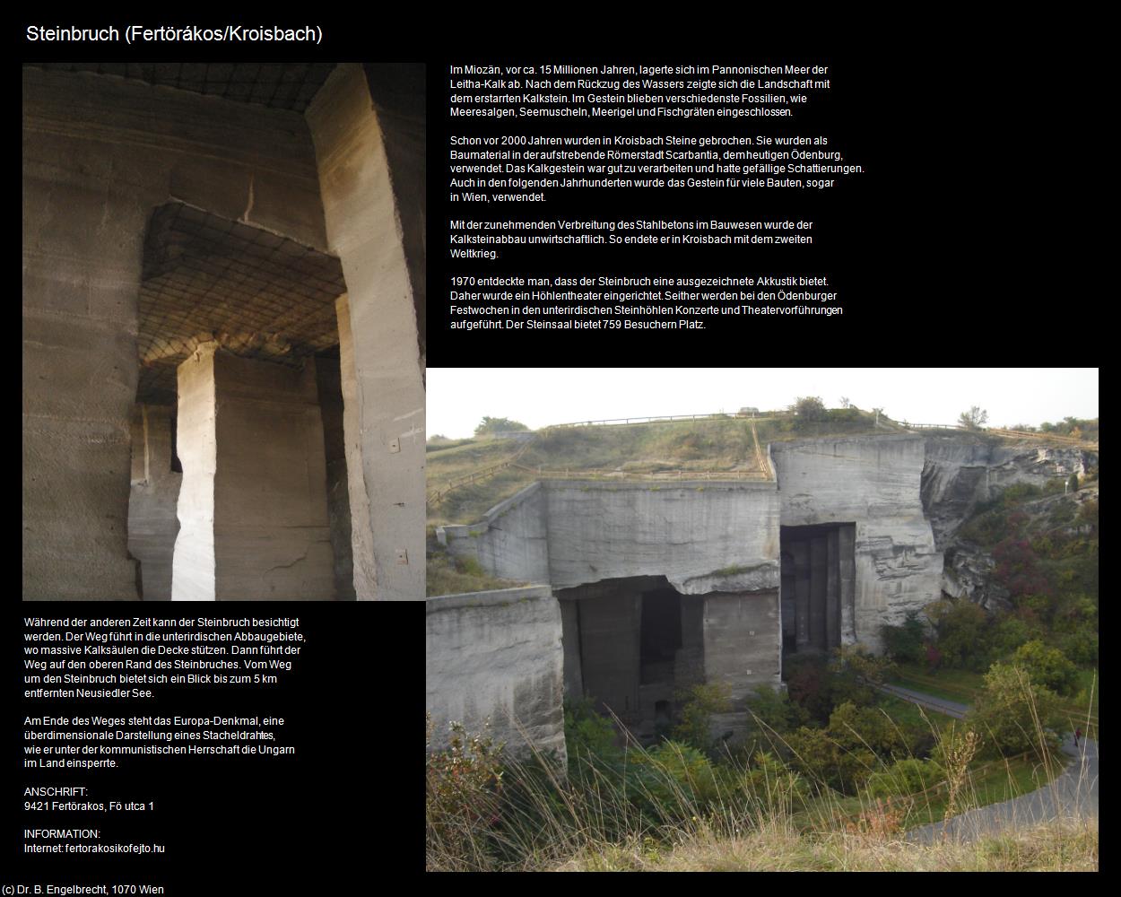 Steinbruch (Fertörákos/Kroisbach) in Kulturatlas-UNGARN