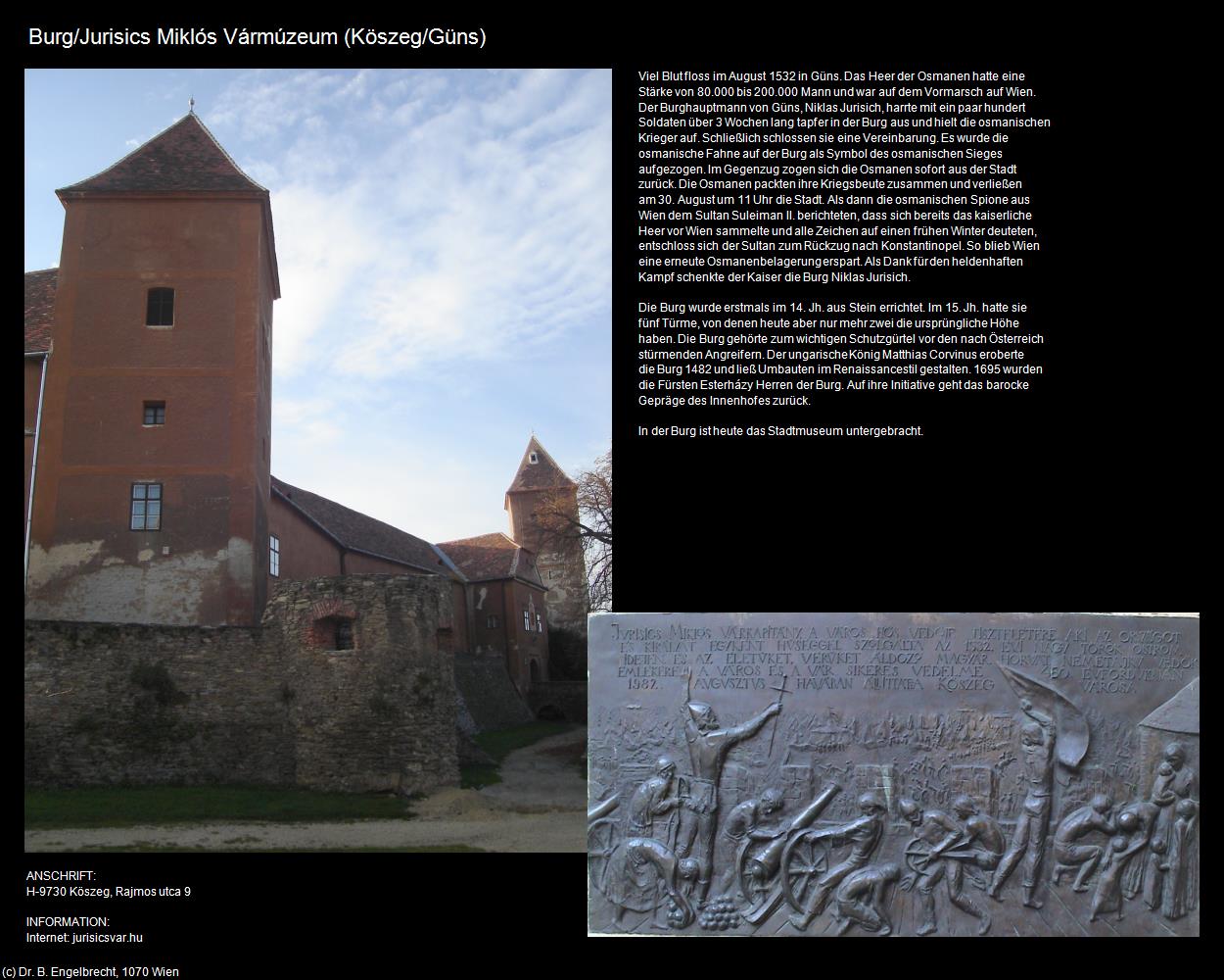 Burg/Jurisics Miklós Vármúzeum (Köszeg/Güns) in Kulturatlas-UNGARN