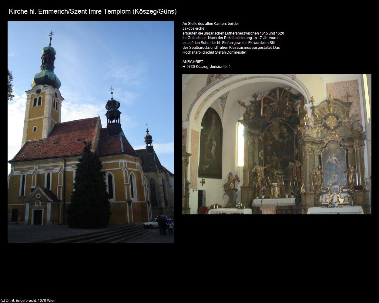 Kirche hl. Emmerich/Szent Imre templom (Köszeg/Güns) in Kulturatlas-UNGARN(c)B.Engelbrecht