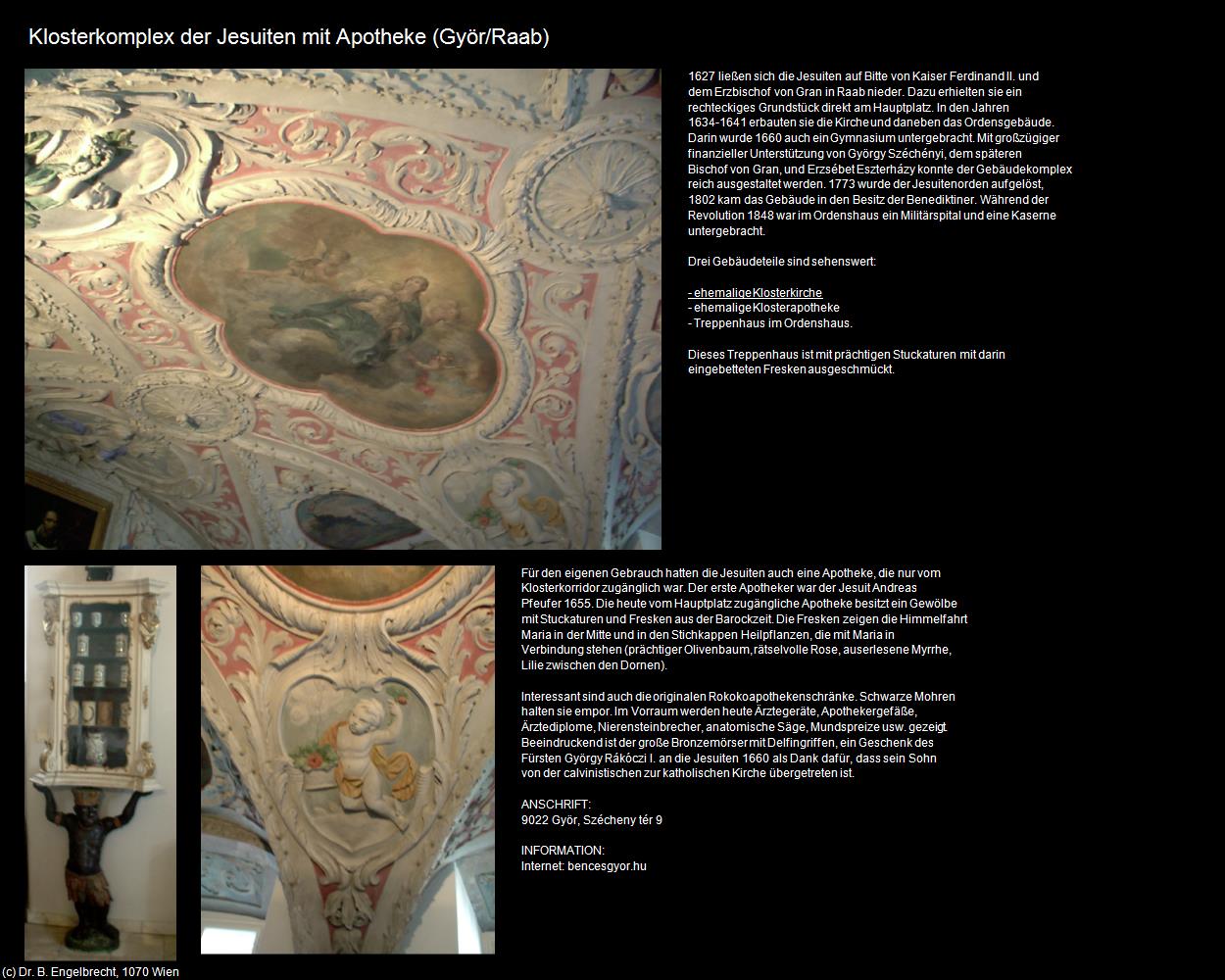 Klosterkomplex der Jesuiten mit Apotheke (Györ/Raab) in Kulturatlas-UNGARN(c)B.Engelbrecht