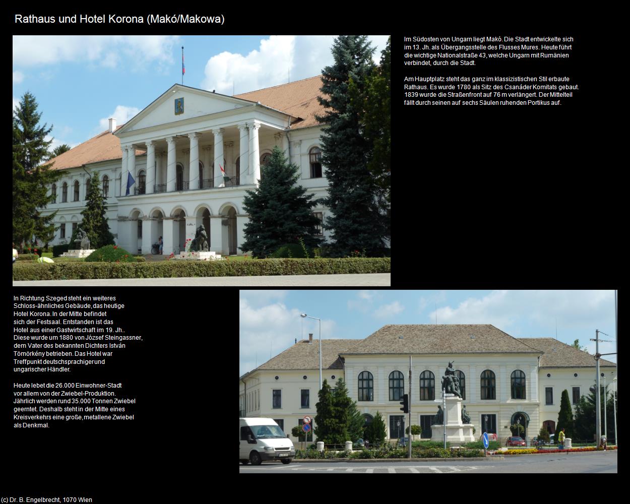 Rathaus und Hotel Korona (Makó/Makowa) in Kulturatlas-UNGARN