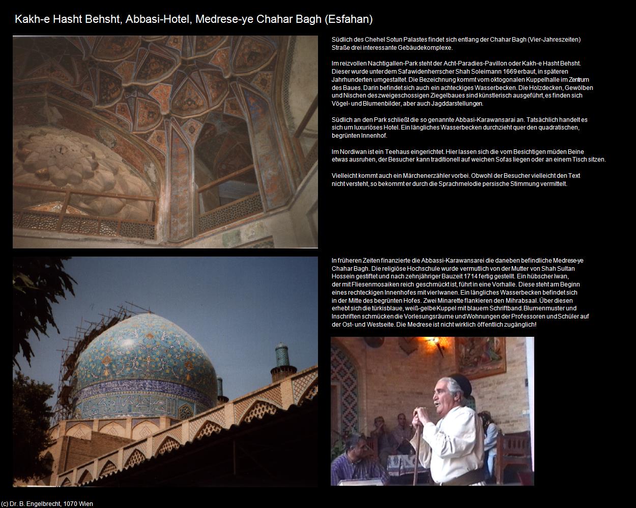 Kakh-e Hasht Behsht,Abbasi-Hotel, Medrese-ye Chahar Bagh (Esfahan) in Iran