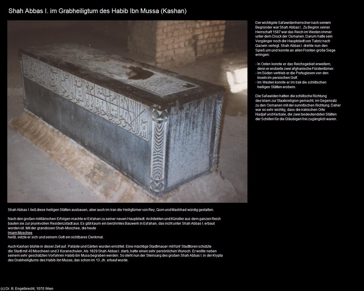 Shah Abbas I. im Grabheiligtum des Habib Ibn Mussa  (Kashan) in Iran(c)B.Engelbrecht