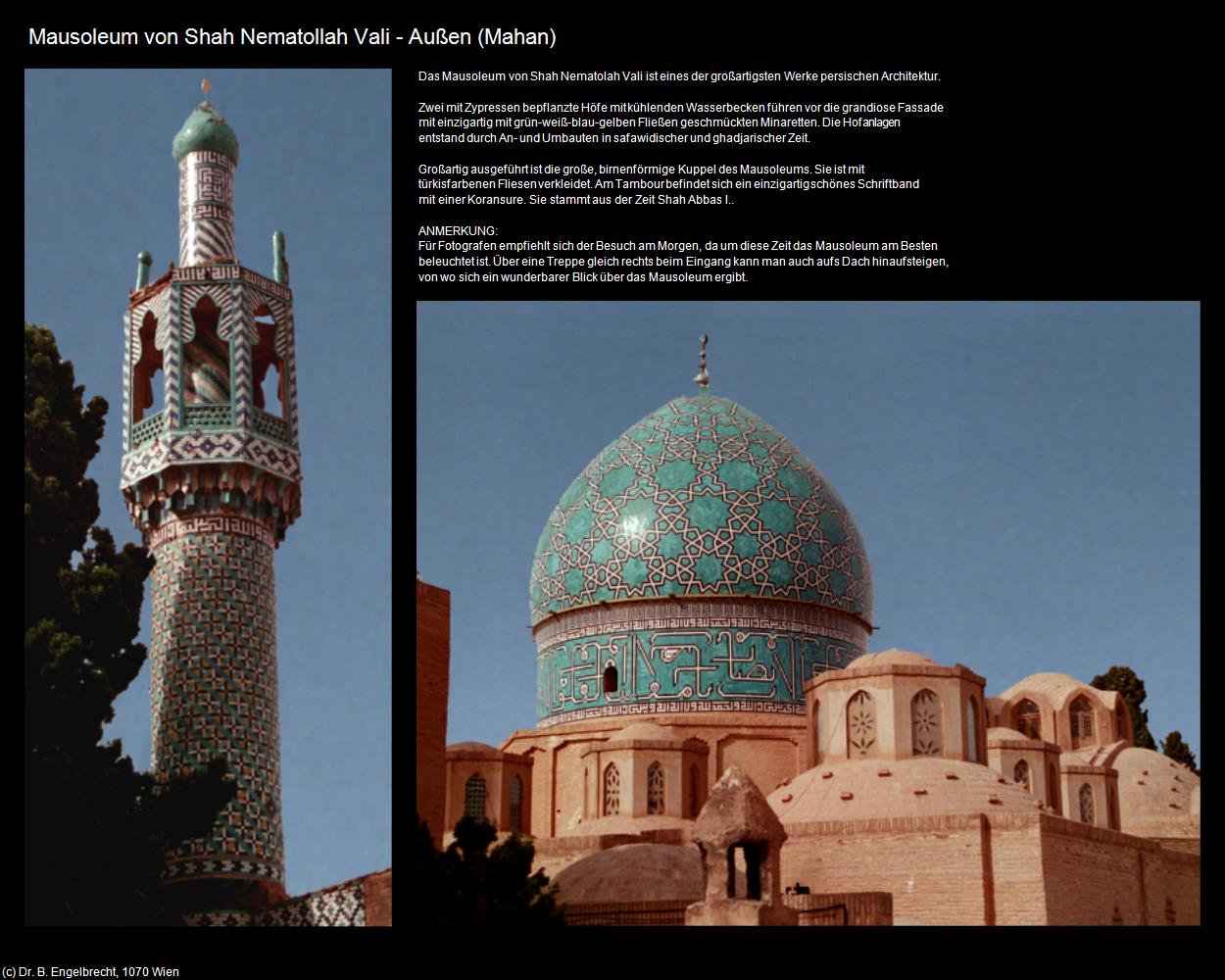 Mausoleum Shah Nematollah Vali I (Mahan) in Iran