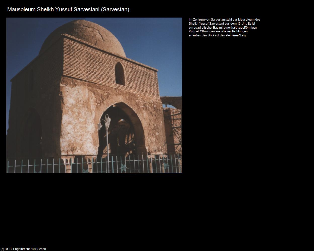 Mausoleum Sheikh Yussuf Sarvestani (Sarvestan) in Iran