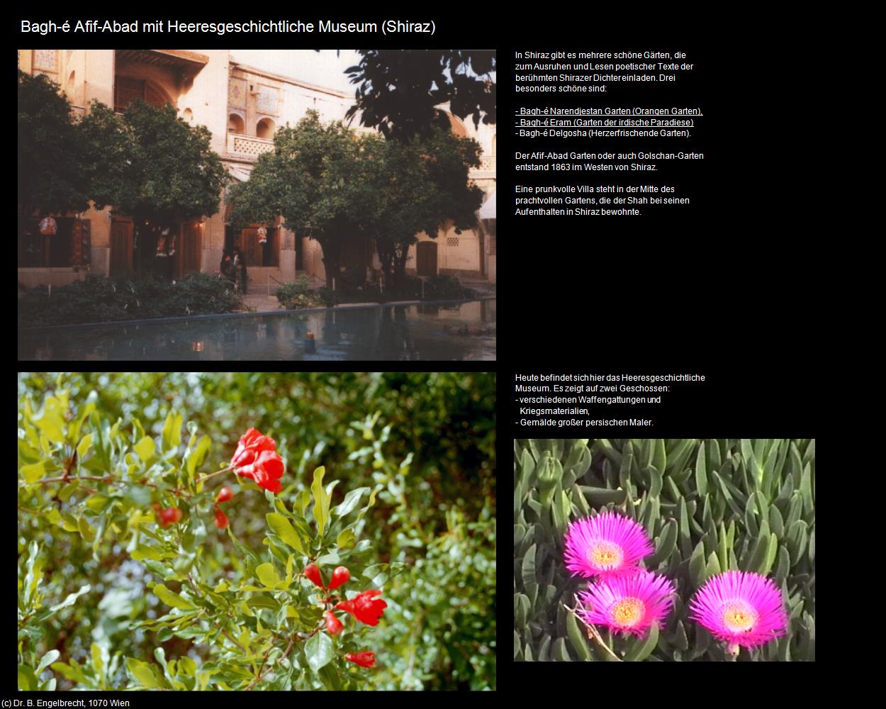 Bagh-é Afif-Abad mit Heeresgeschichtliche Museum  (Shiraz) in Iran(c)B.Engelbrecht