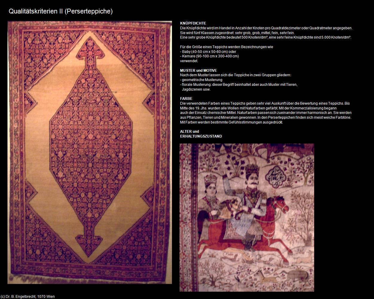 Qualitätskriterien II (IRAN-Perserteppiche) in Iran