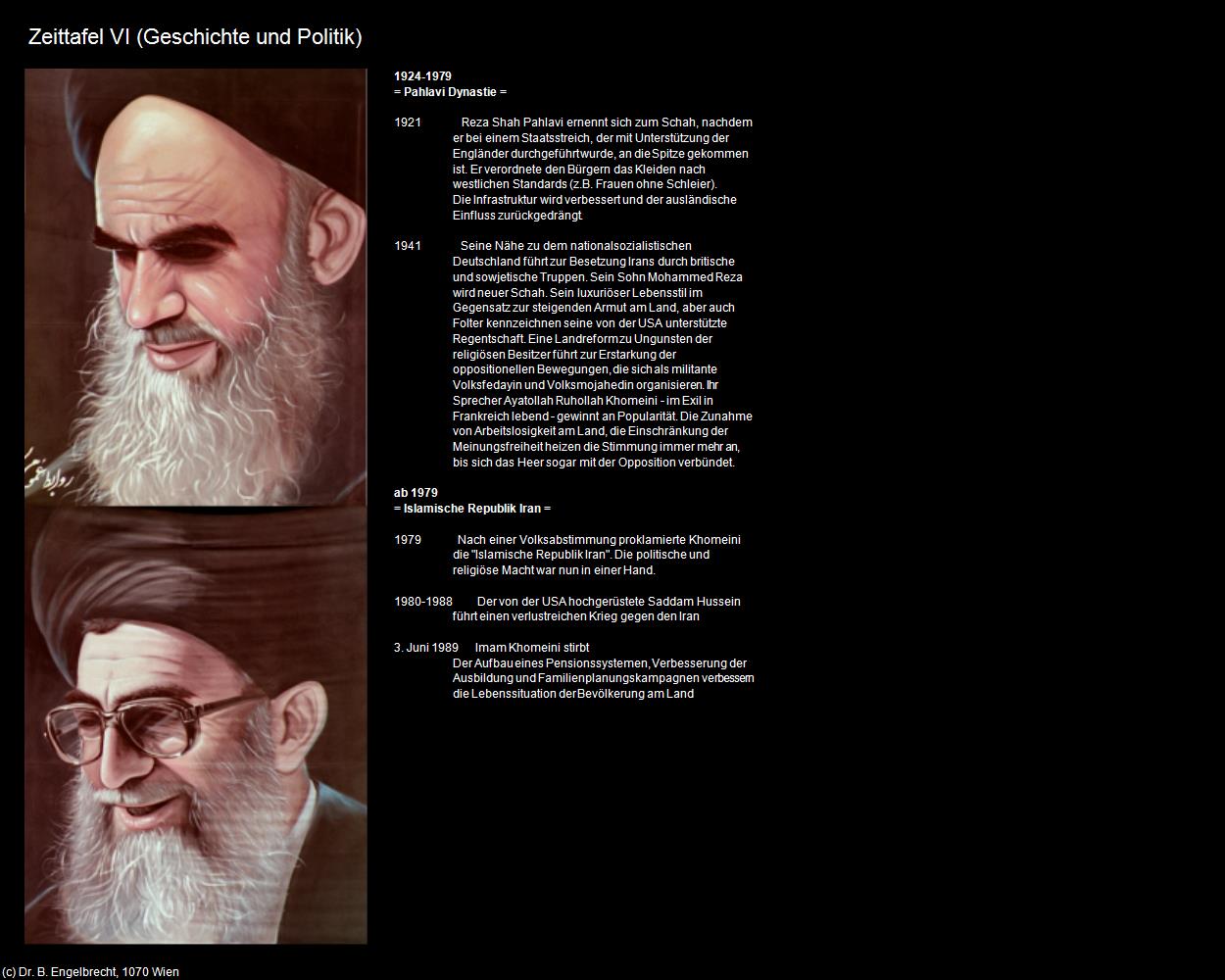 Zeittafel VI (IRAN-Geschichte und Politik) in Iran