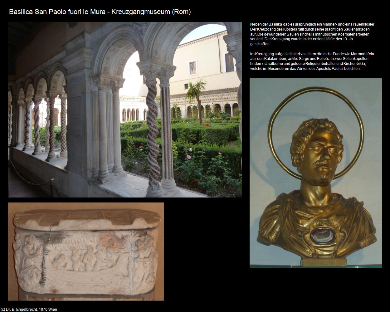 Basilica San Paolo fuori le Mura: Kreuzgangmuseum (Rom-08-Vor den Mauern ...) in ROM