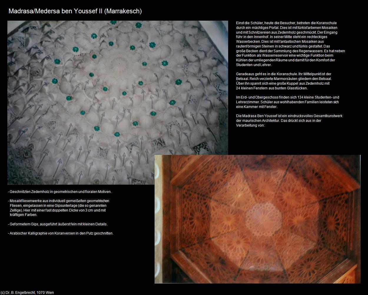 Madrasa/Medersa ben Youssef II (Marrakesch/Tamazight) in Kulturatlas-MAROKKO