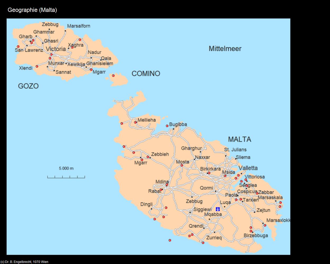 Geographie (+Land und Leute) in Malta - Perle im Mittelmeer