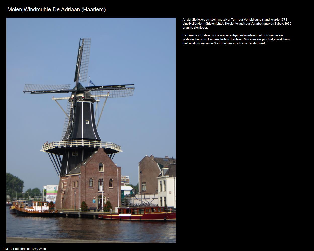 Molen|Windmühle De Adriaan  (Haarlem) in Kulturatlas-NIEDERLANDE