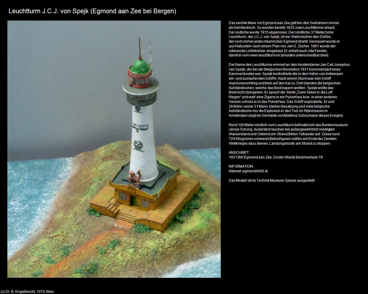 Leuchtturm J.C.J. von Spejk (Egmond aan Zee bei Bergen) in Kulturatlas-NIEDERLANDE