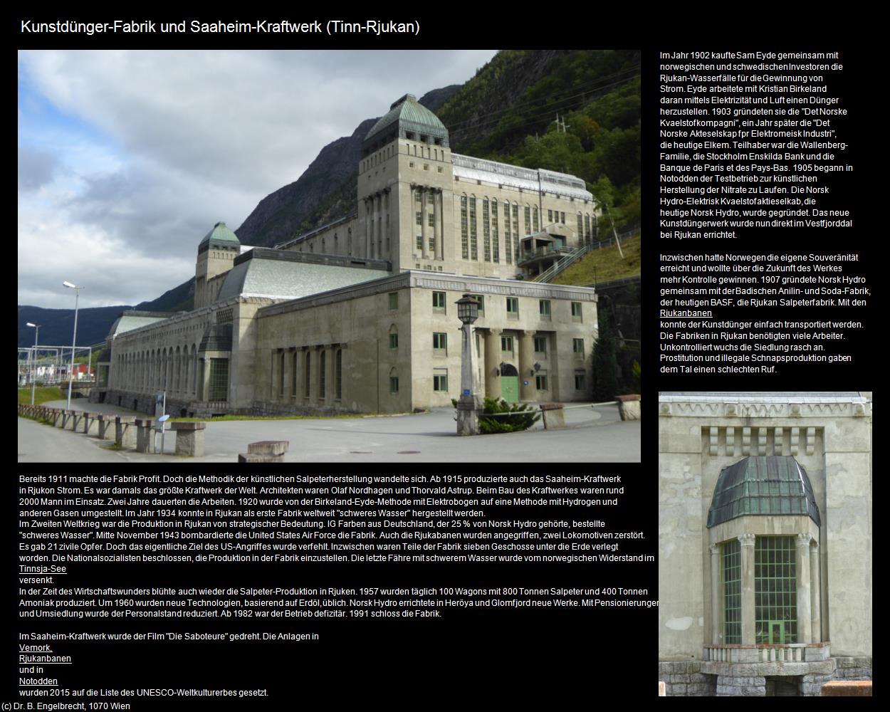 Kunstdünger-Fabrik und Saaheim-Kraftwerk (Rjukan) (Tinn) in Kulturatlas-NORWEGEN(c)B.Engelbrecht