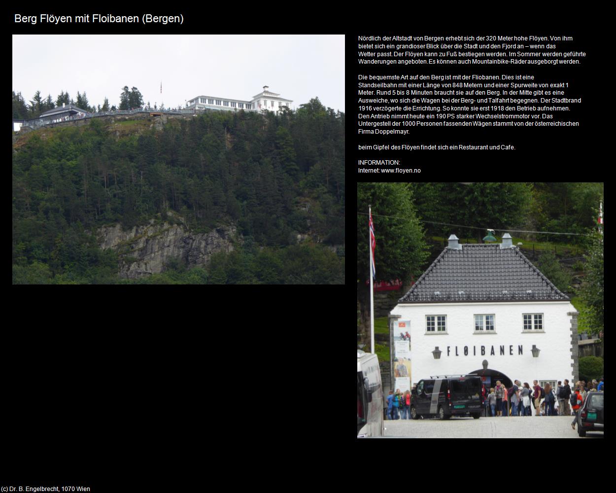 Berg Flöyen mit Floibanen (Bergen) in Kulturatlas-NORWEGEN