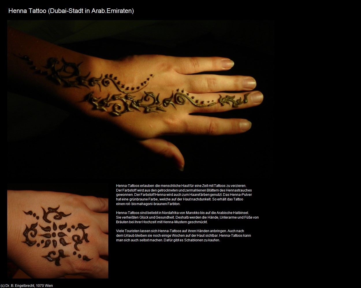 Henna Tattoo (Dubai-Stadt in Arab.Emirate) in Kulturatlas-Arab.Emirate+Oman
