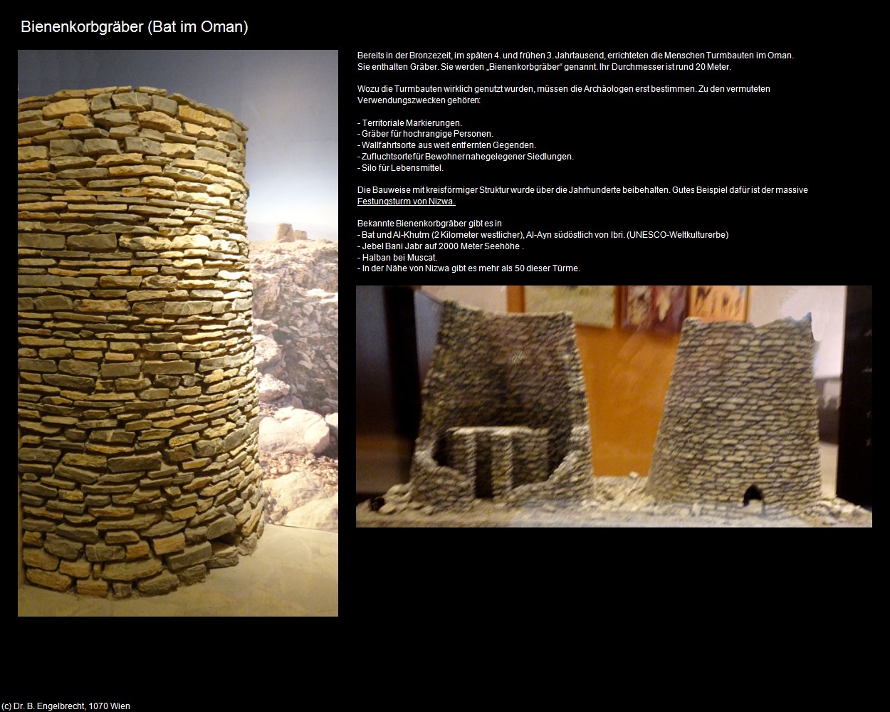 Bienenkorbgräber (Bat im Oman) in Kulturatlas-Arab.Emirate+Oman(c)B.Engelbrecht