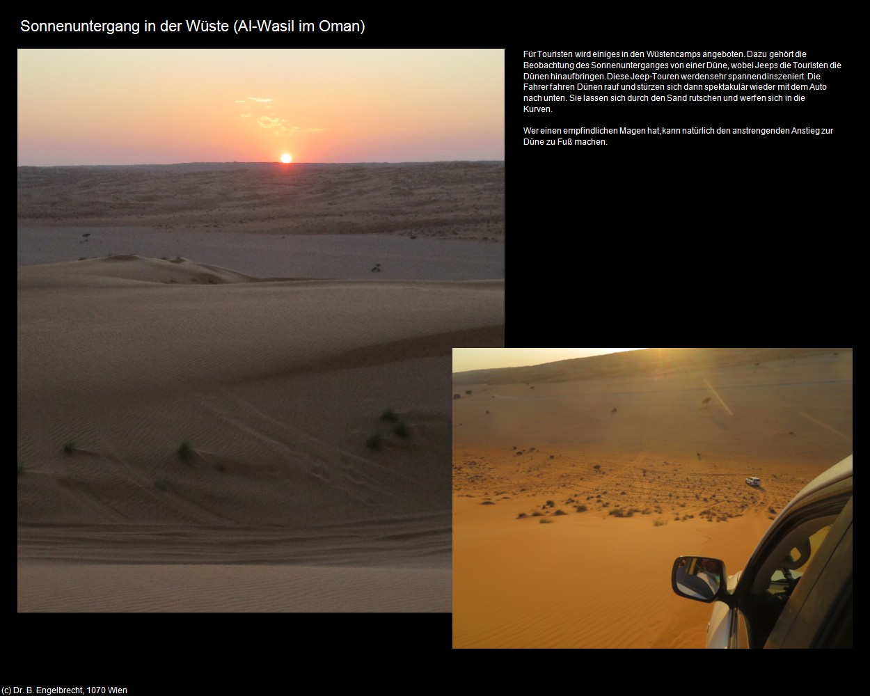 Sonnenuntergang in der Wüste (Al-Wasil im Oman) in Kulturatlas-Arab.Emirate+Oman
