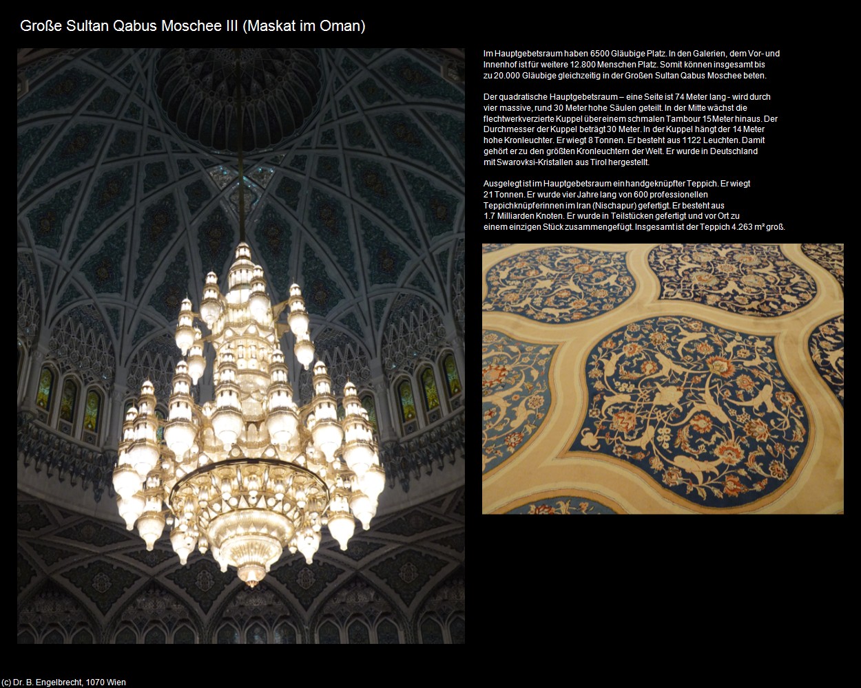 Große Sultan Qabus Moschee III (Maskat im Oman) in Kulturatlas-Arab.Emirate+Oman