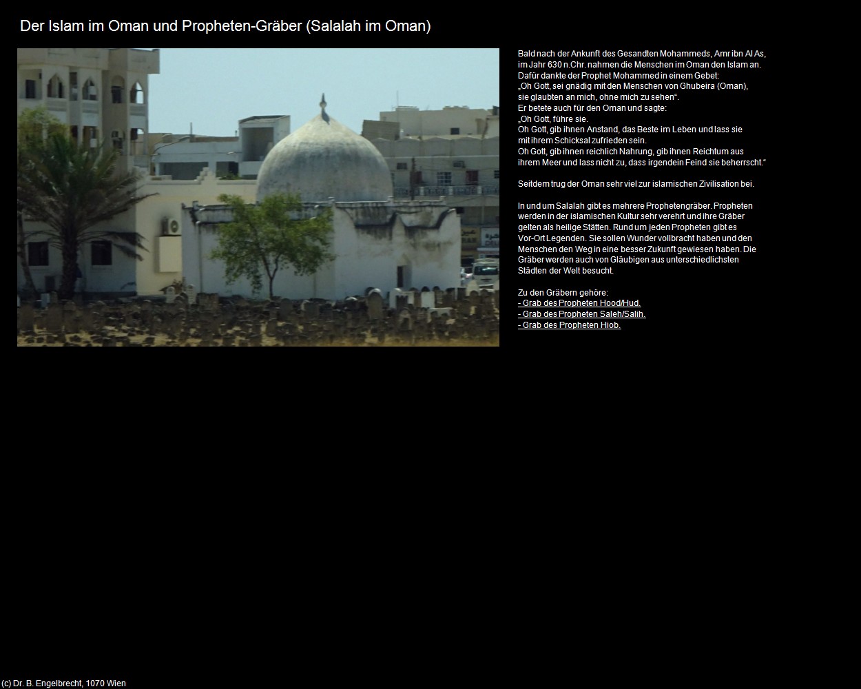 Der Islam im Oman und Propheten-Gräber (Salalah im Oman) in Kulturatlas-Arab.Emirate+Oman(c)B.Engelbrecht