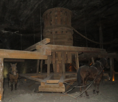 Vertikale Transportmittel im Salzbergwerke  (Wieliczka/Großes Salz)
