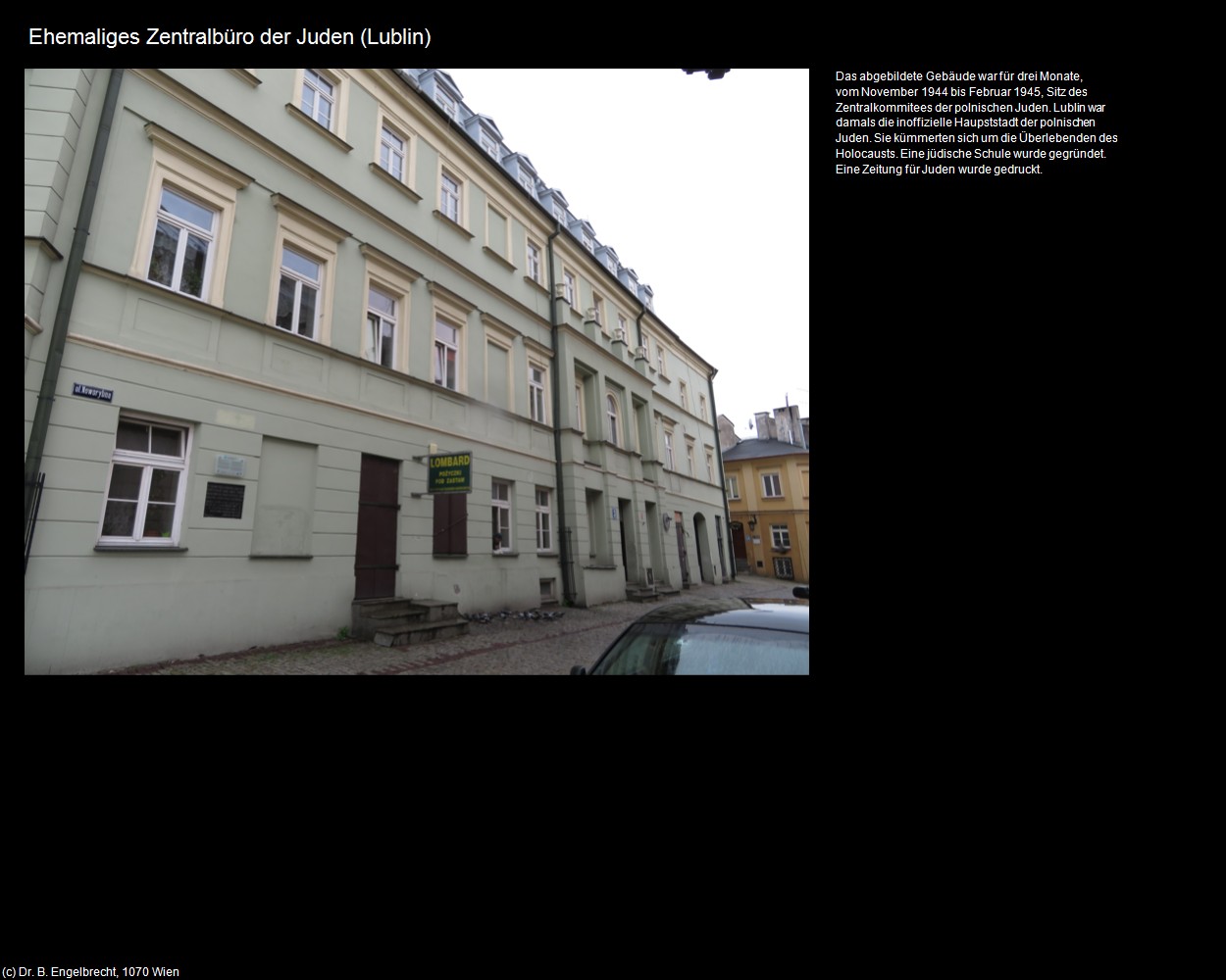 Ehem. Zentralbüro der Juden (Lublin) in Kulturatlas-POLEN-Galizien