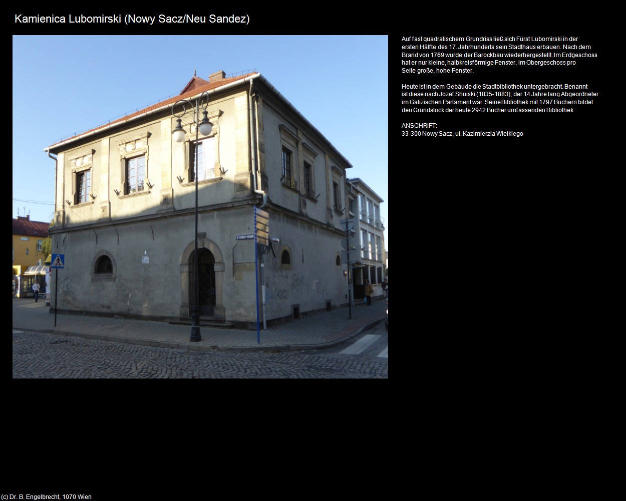 Kamienica Lubomirski (Nowy Sacz/Neu Sandez) in Kulturatlas-POLEN-Galizien