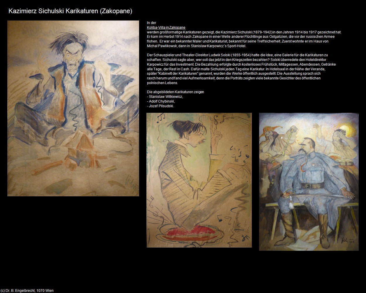 Kazimierz Sichulski Karikaturen (Zakopane) in Kulturatlas-POLEN-Galizien(c)B.Engelbrecht