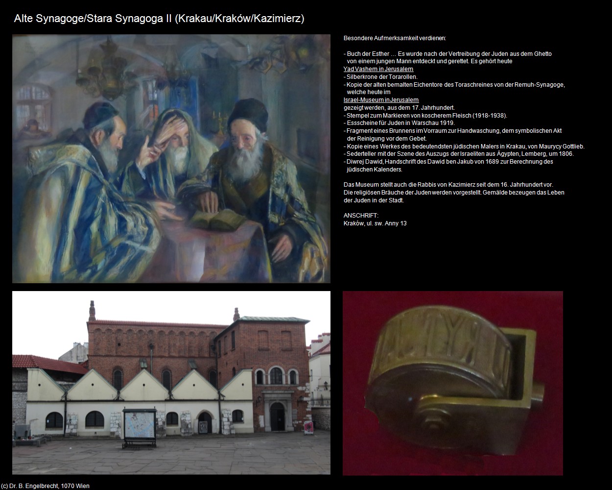 Alte Synagoge II (Kazimierz) (Krakau/Krakow) in Kulturatlas-POLEN-Galizien(c)B.Engelbrecht