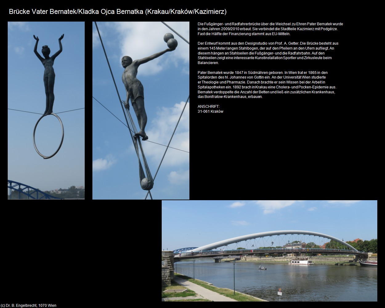 Brücke Vater Bernatka (Kazimierz)  (Krakau/Krakow) in Kulturatlas-POLEN-Galizien