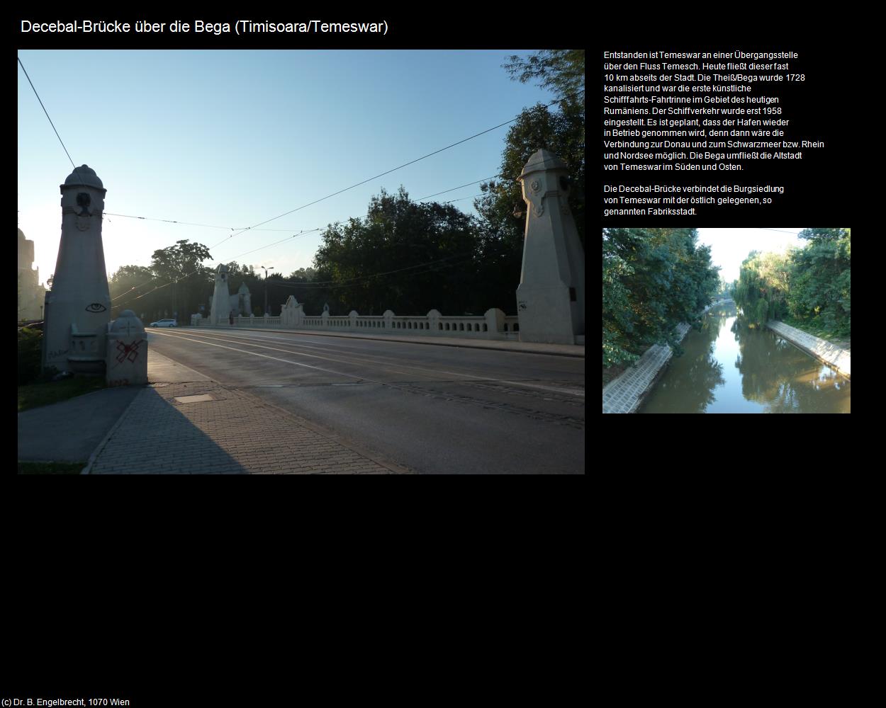 Decebal-Brücke über die Bega  (Timisoara/Temeswar) in Kulturatlas-RUMÄNIEN