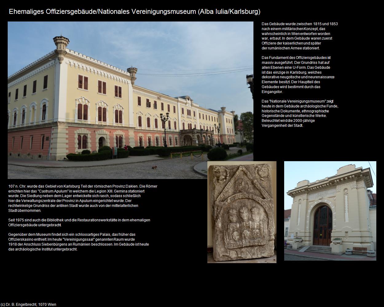 Ehem. Offiziersgebäude/Nationale Vereinigungsmuseum  (Alba Iulia/Karlsburg) in Kulturatlas-RUMÄNIEN