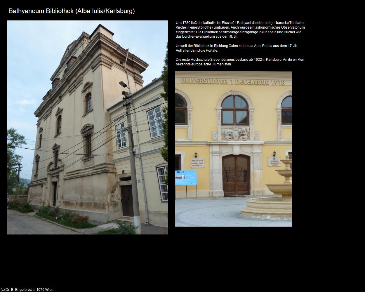 Bathyaneum Bibliothek  (Alba Iulia/Karlsburg) in Kulturatlas-RUMÄNIEN
