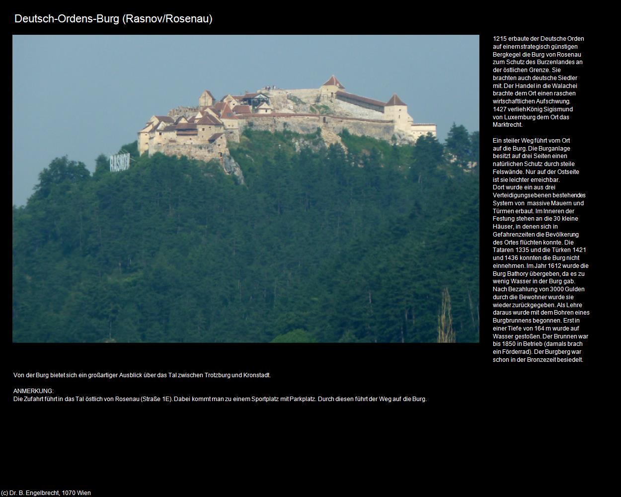 Deutsch-Ordens-Burg  (Rasnov/Rosenau ) in Kulturatlas-RUMÄNIEN