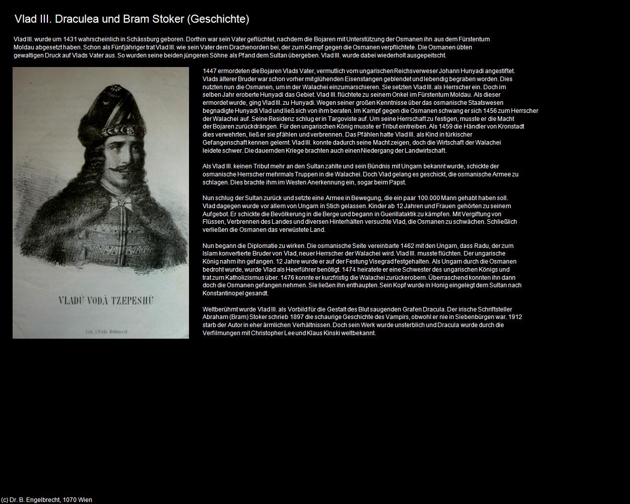 Vlad III. Draculea und Bram Stoker  (Targoviste) in Kulturatlas-RUMÄNIEN
