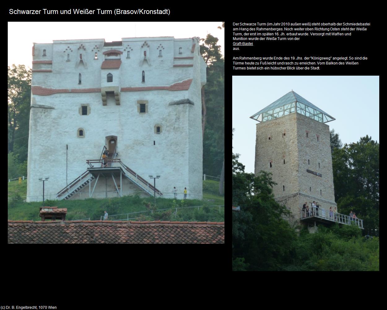Schwarzer Turm und Weißer Turm (Brasov/Kronstadt) in Kulturatlas-RUMÄNIEN(c)B.Engelbrecht