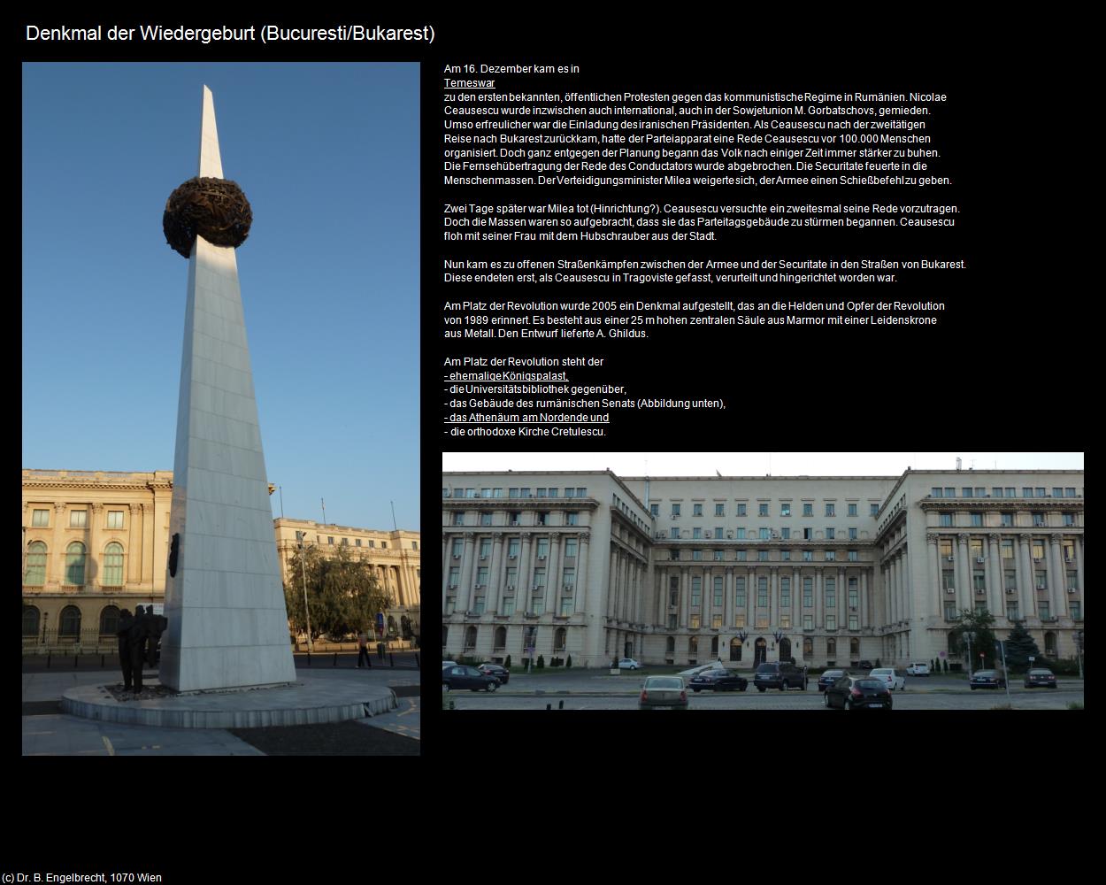 Denkmal der Wiedergeburt  (Bucuresti/Bukarest) in Kulturatlas-RUMÄNIEN(c)B.Engelbrecht