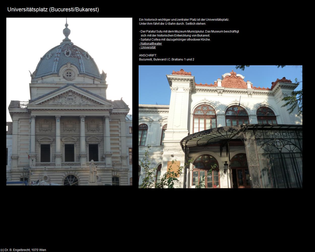 Universitätsplatz (Bucuresti/Bukarest) in Kulturatlas-RUMÄNIEN(c)B.Engelbrecht